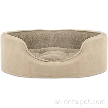 Pet Oval Terry Suede Fleece Bed med madrass